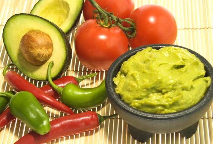 Bowl of Guacamole with Related Ingredients